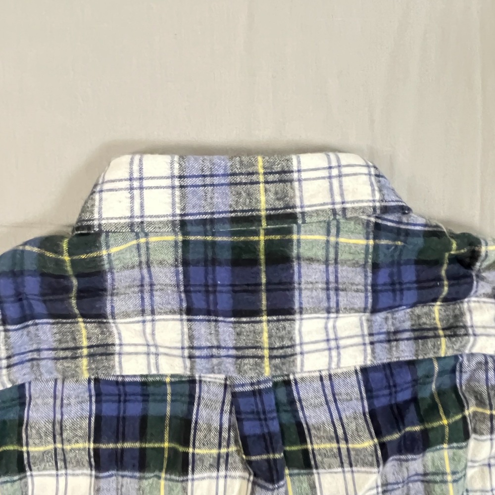 L.L. Bean Flannel Shirt Boys M 10-12 Multicolor Windowpane Plaid Button Up - Picture 7 of 10